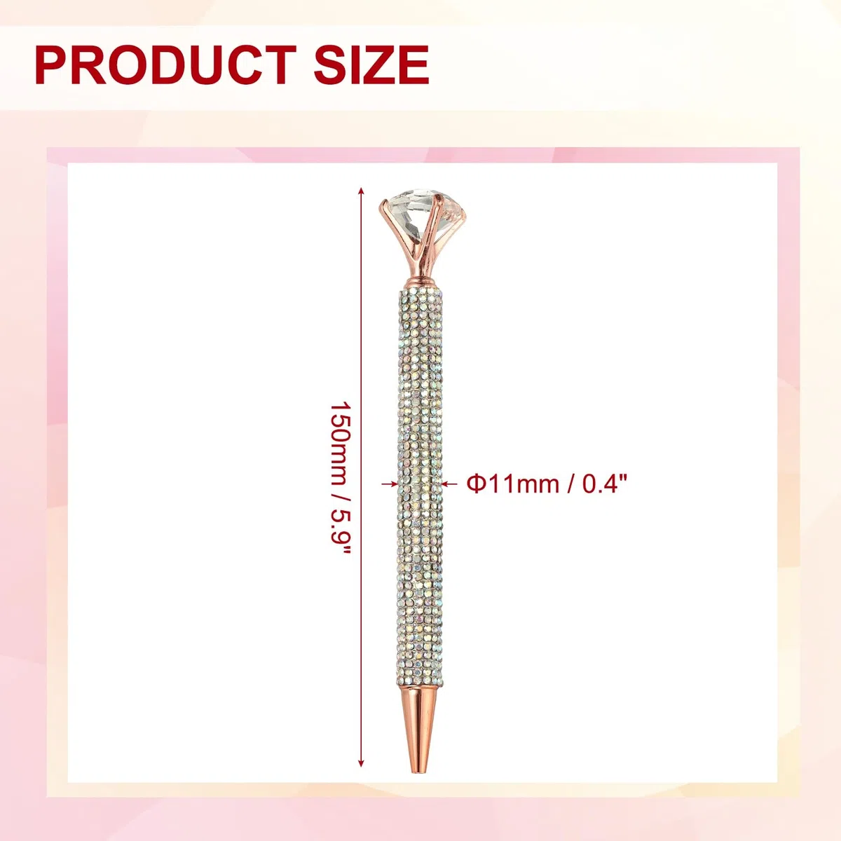 PATIKIL Penna A Sfera Con Cristalli, 6Pc Penna A Sfera A Twist In Metallo Con Cristalli Diamantati 1.0mm Punto Medio Inchiostro Nero Per Appunti E Journaling, Argento/Oro Rosa