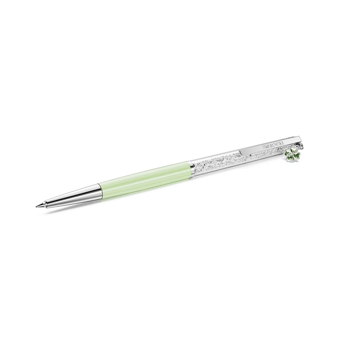 Swarovski Penna a sfera Crystalline, Quadrifoglio, Verde, Laccato verde, cromato