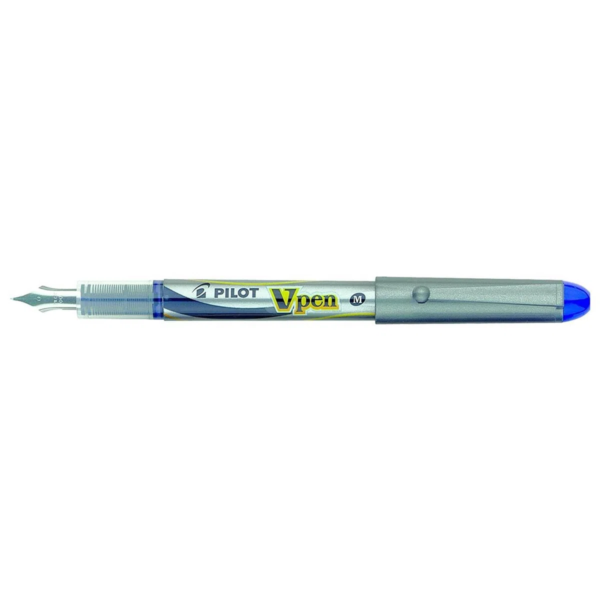 PILOT Set di 6 penne stilografiche usa e getta V-Pen SILVER a punta media blu