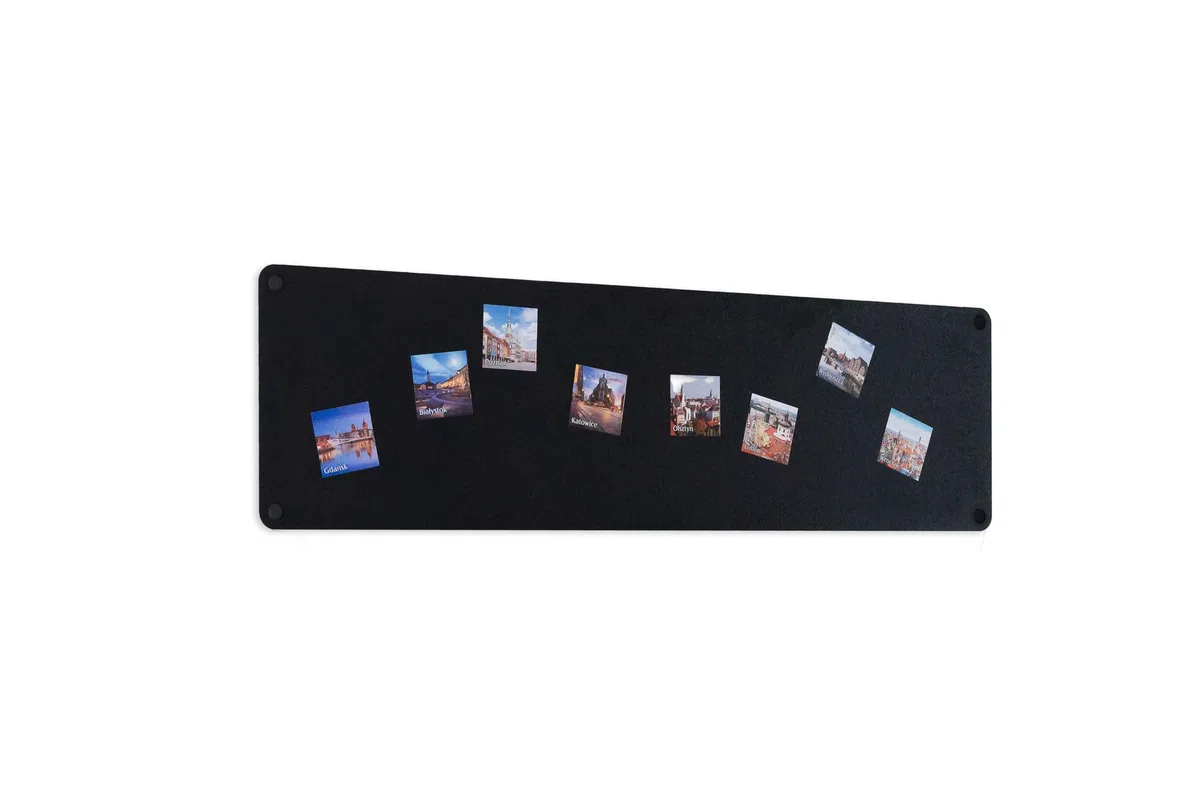 Lavagna Magnetica da Parete in Acciaio Nera 80x22 cm, White Memo-Board, Pannello Magnetico per Calamite, Lavagna da Cucina, Ufficio, Camera dei Bambini