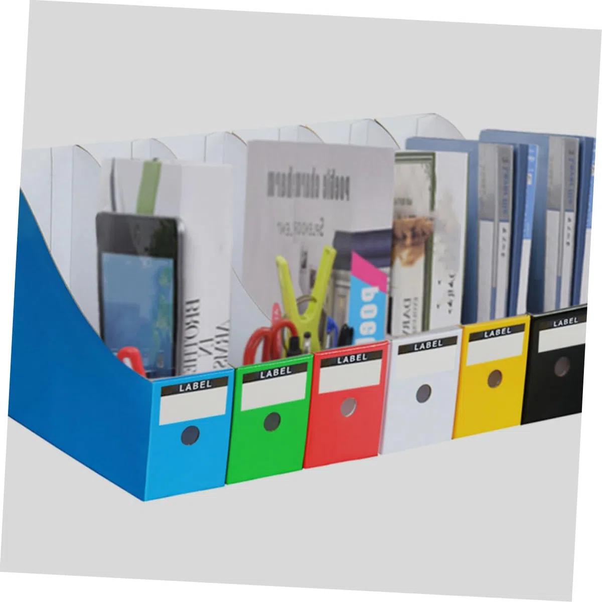 iplusmile Portariviste da Scrivania in Carta 6 Pezzi Classificazione Chiara e Combinabile, Organizer per Ufficio e Aula per Documenti e Libri