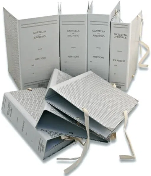 Cartelle per Archivio in Cartone Rigido, Dorso 10 cm, 25x35 cm, con Lacci, Confezione da 20 Pezzi