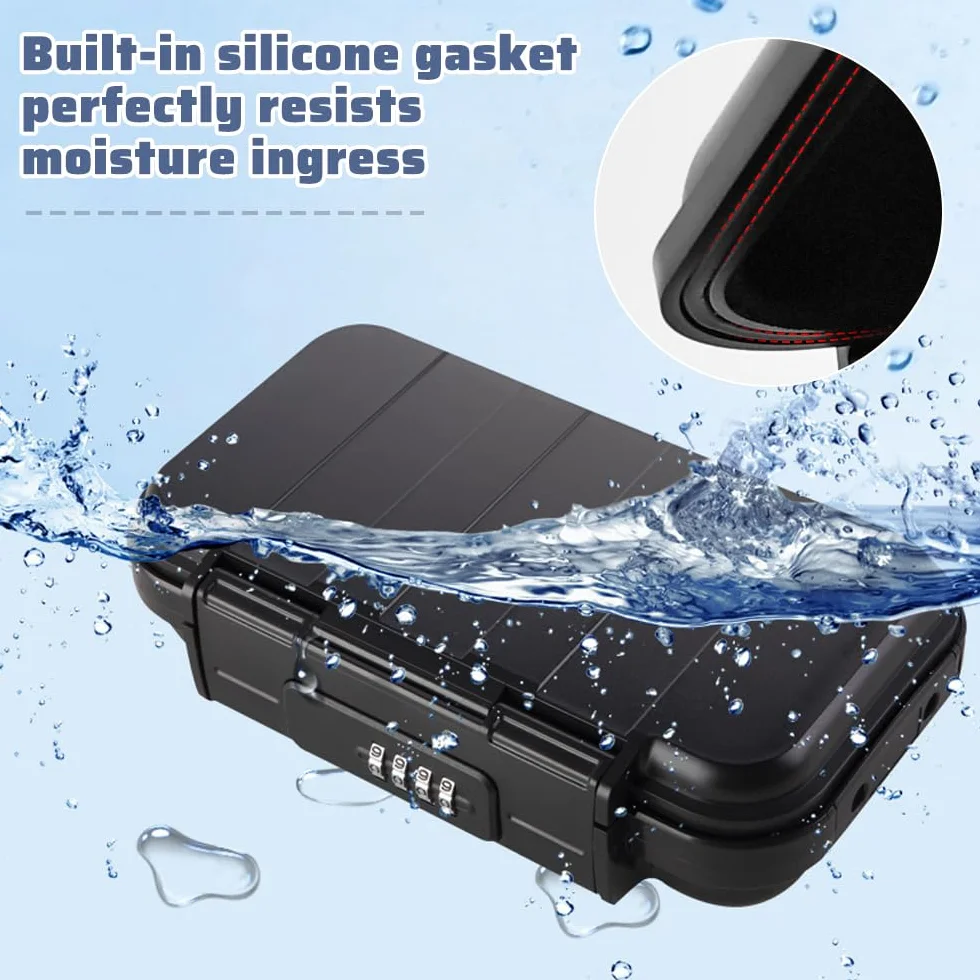 Cassaforte Portatile con Combinazione, Cassetta di Sicurezza Piccola con Codice Numerico, Mini Cassaforte Portatile con Rimovibile Fune per Spiaggia, Viaggi, Campeggio, Ufficio