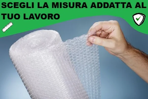 D. & D. Polistirolo Pluriball per Imballaggio e Spedizioni – Made in Italy– Bolle Aria per Protezione, Imbottitura, Confezionamento di Oggetti nel Trasporto (H 150 cm x 50 mt/l)
