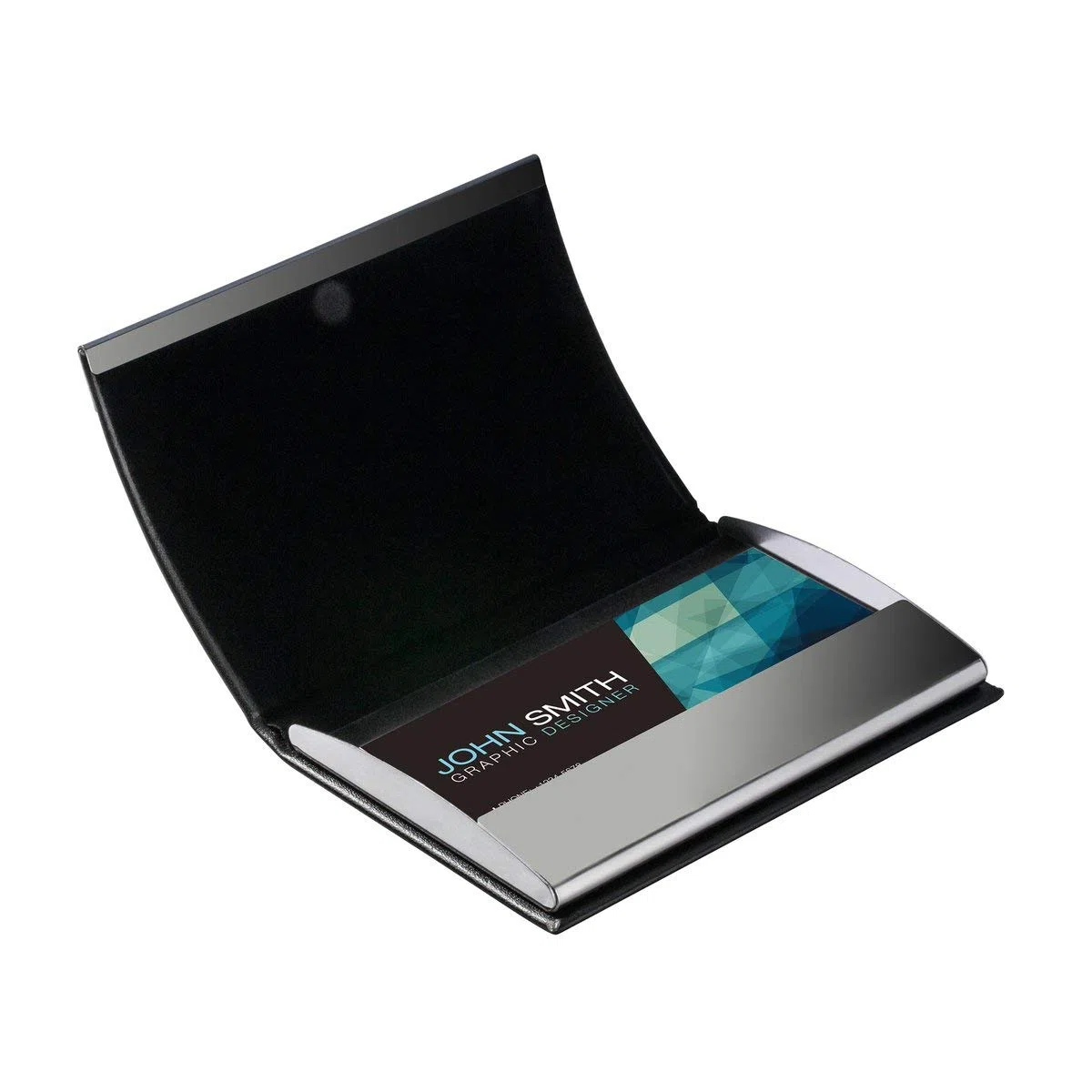 polar-effekt Porta biglietti da visita con incisione di compleanno, in acciaio inox e pelle, con chiusura magnetica, per carte di credito, regalo di compleanno, Nero , Moderno