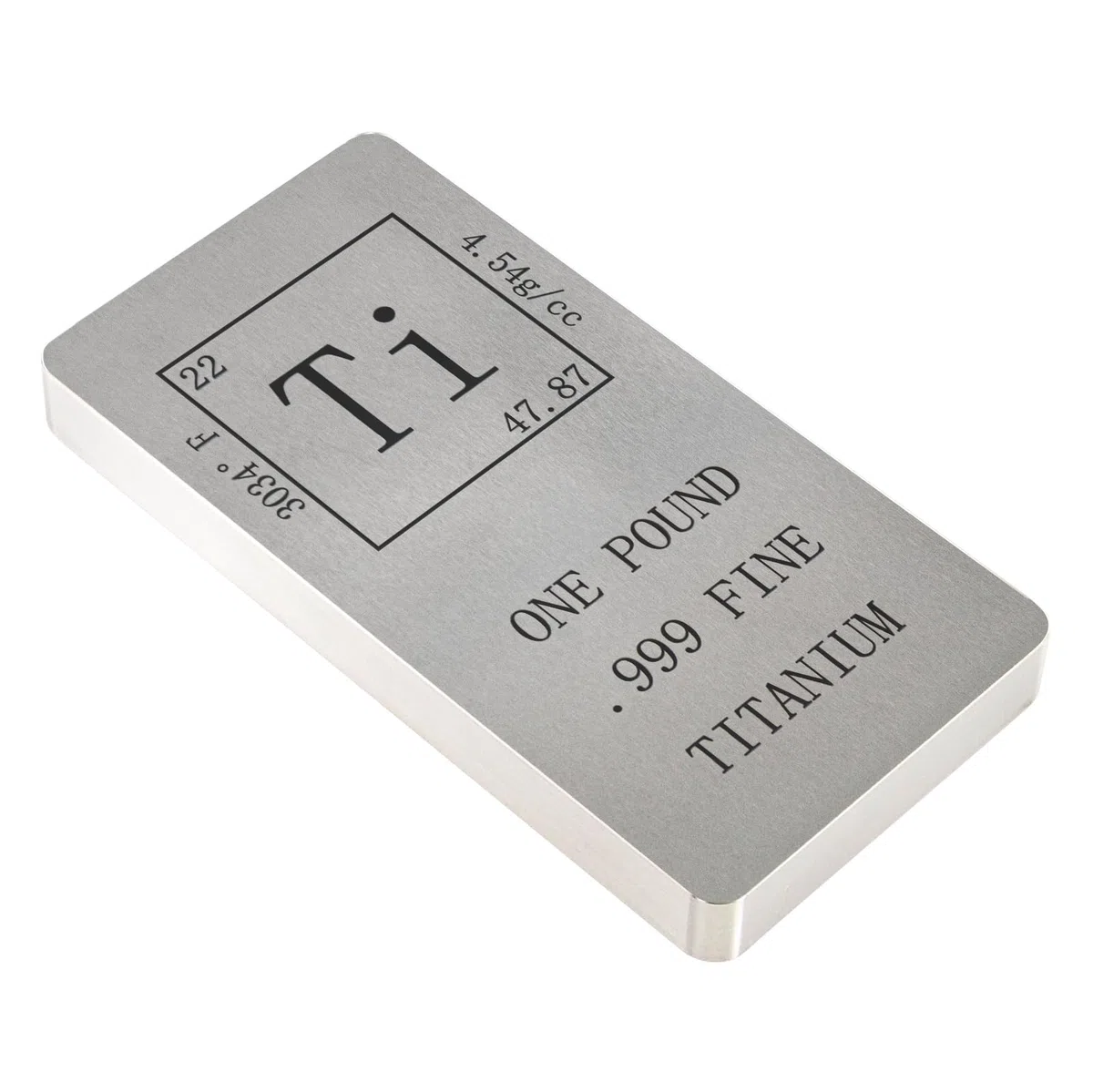 Barra in titanio elementare da 0,5 kg, in metallo 999, tavola periodica in metallo puro, design per scienza, istruzione e investimenti (titanio)