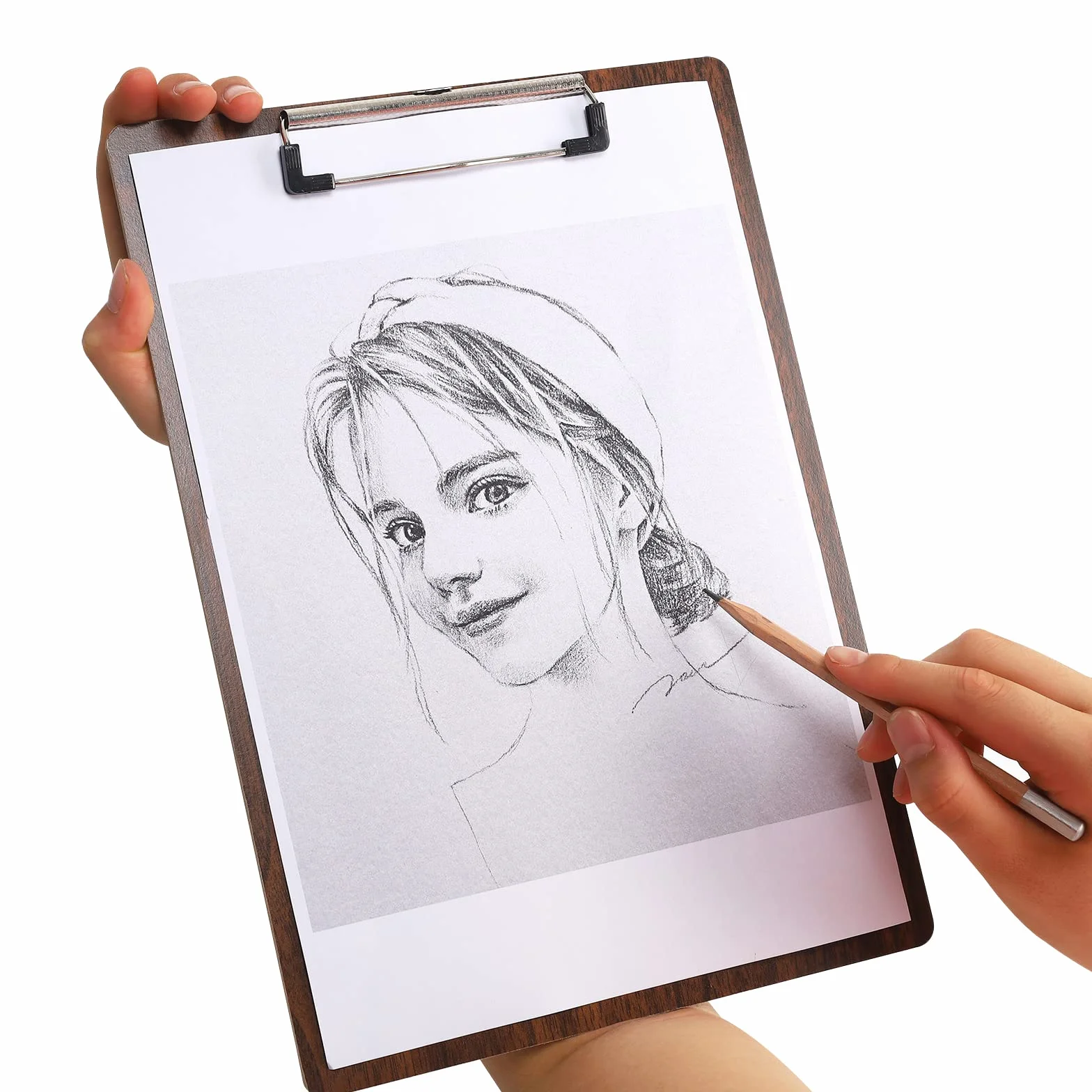 A4 Portablocco di Legno,5 Pezzi Clipboard Portablocchi Lavagna da Scrittura con Clip