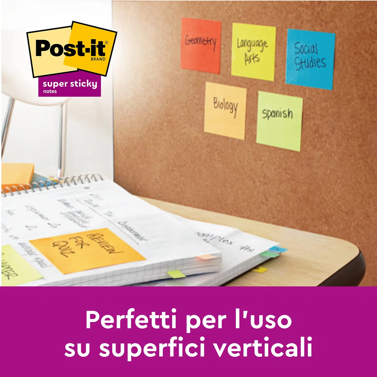 Post-it Foglietti Super Sticky Z-Notes, Collezione Soulful, Confezione da 6 blocchetti, 90 Fogli/blocco,76mm x 76mm, Colori Rosa, Viola, Verde.Foglietti Extra Adesivi per Appunti, Elenchi & Promemoria
