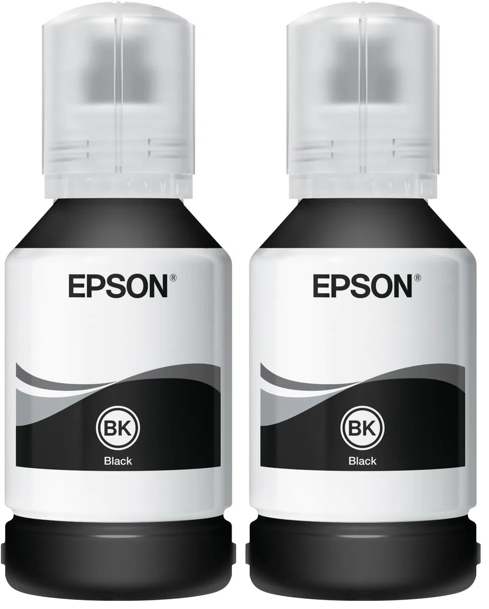 Epson EcoTank, Serie 111, Flacone Inchiostro per Stampanti EcoTank, Single Pack 1 Colore (Nero), 120 ml, Inchiostri Pigmentati (Confezione da 2)