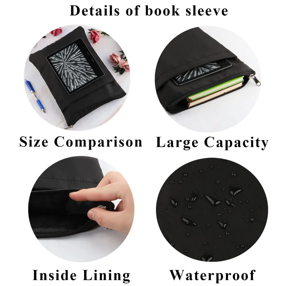 PLITI Wizard Book Sleeve Book Lover Gift Bookworm Borsa per lettori, scrittori, bibliotecari, bibliofili, amanti della lettura (libri girare BSblU)