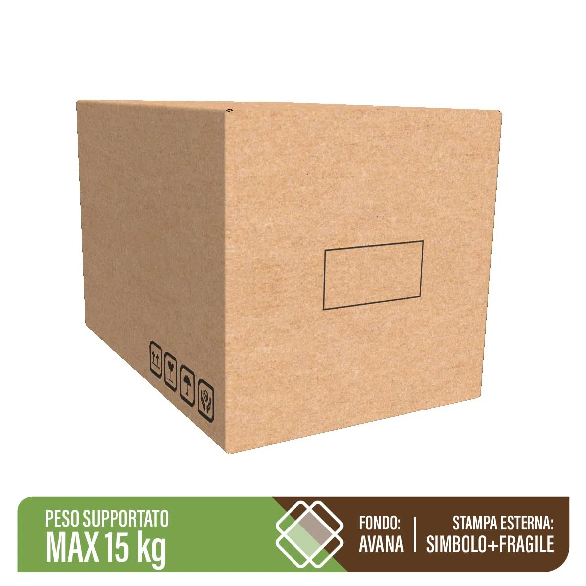 LA MIA SCATOLA - Scatole di Cartone Doppia Onda, 60x40x40 cm, Confezione da 15 Pezzi, Resistenti per Trasloco e Imballaggio FSC® RECYCLED CERT. SGSCH-COC-090125