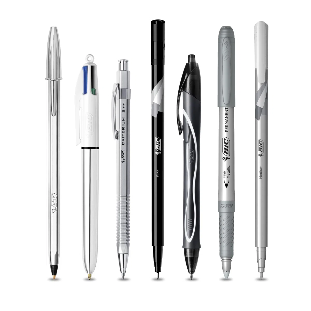 BIC Silver Set Scrittura, 1 Agenda, 2 Penne a Sfera e 1 a Gel, 1 Fineliner punta media Intensity, 1 Fineliner Intensity, 1 Pennarello Indelebile, 1 Portamine