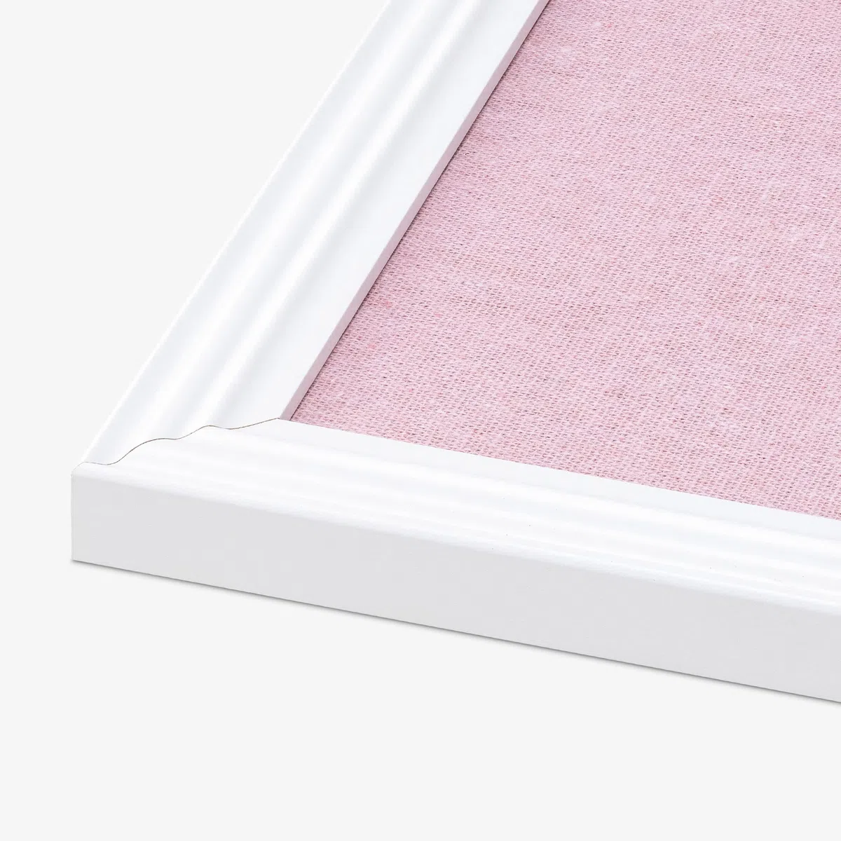 Navaris Lavagnetta Puntaspilli Tessuto Rosa 58 x 43 cm - Bacheca da Appendere con Cornice Legno MDF Bianca - Lavagna 6x Puntine - Pin Memo Board - Lino