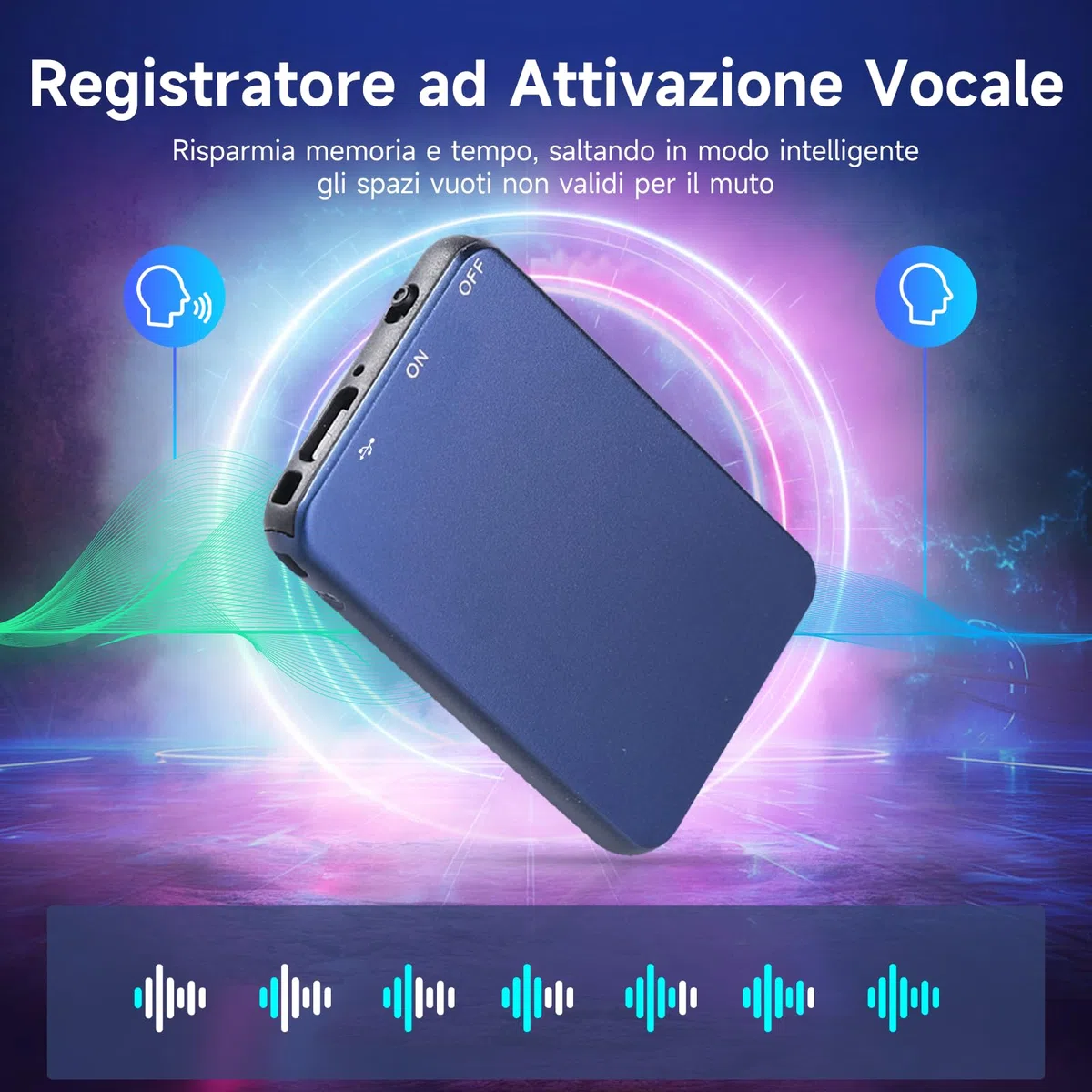 64GB Mini Registratore Vocale, Vormooi Registratore Vocale Portatile con Attivazione Vocale, Rregistratore Vocale Professionale con Registrazione One Touch per Lezioni Interviste Riunioni