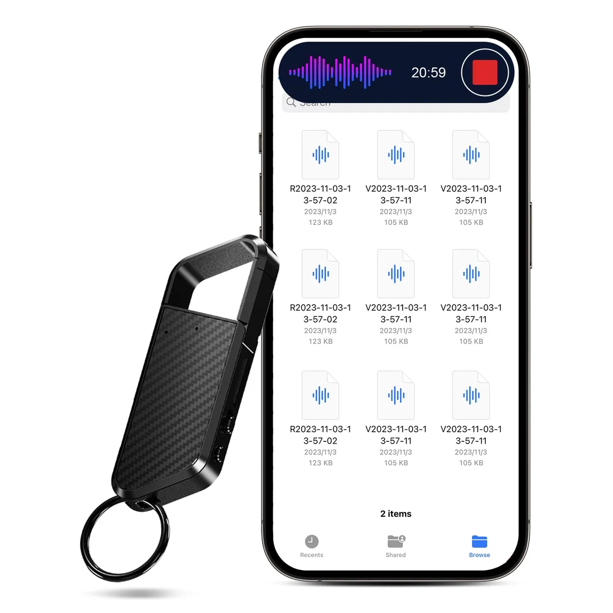 Registratore vocale da 136 GB con riconoscimento vocale – Registratore portatile con DSP5.0 OTG DSP5.0, 9660 ore, registratore vocale per riunioni/interviste/lezioni
