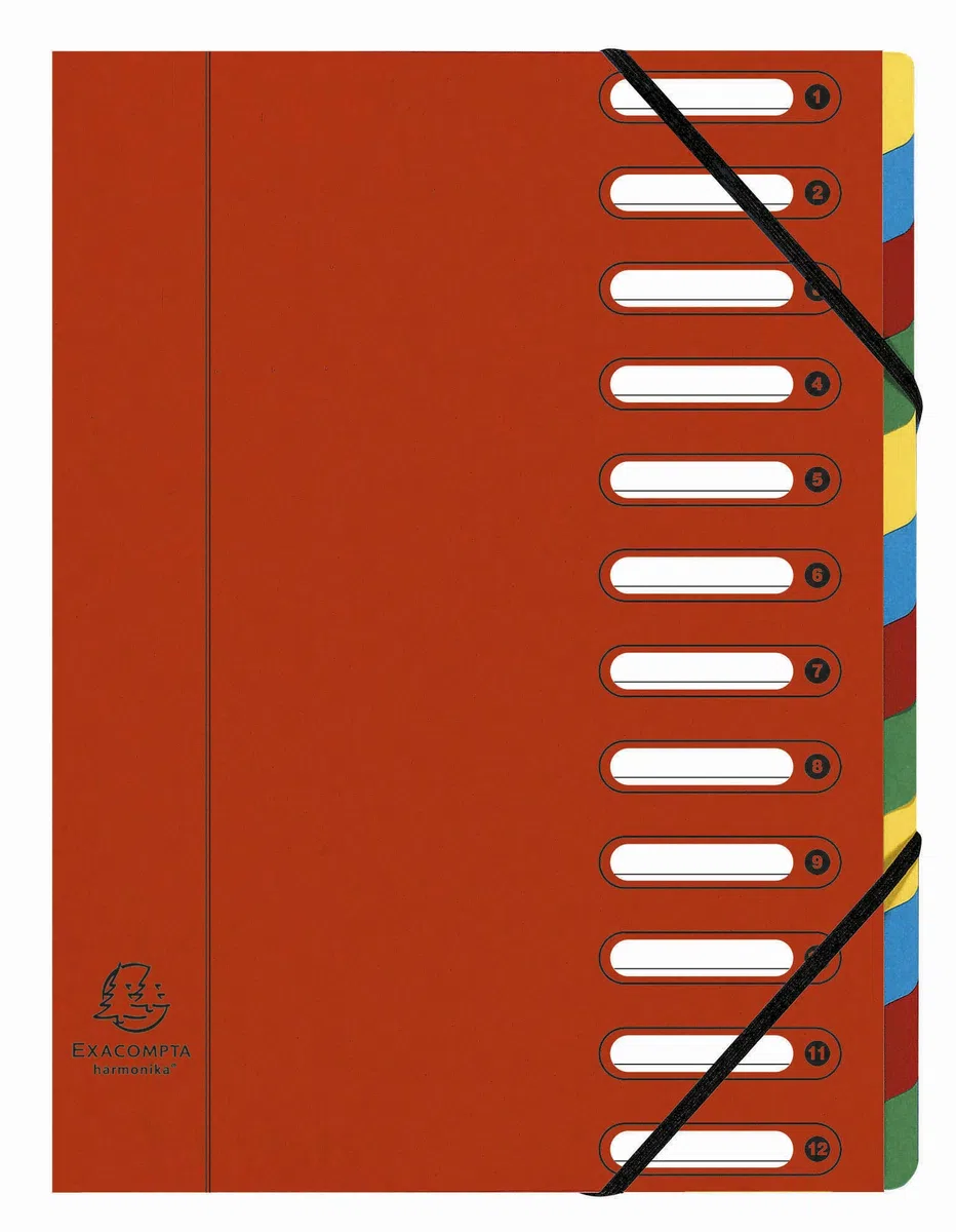 Exacompta 5312E Classificatori a Soffietto, Interno, 24x32 cm, Multicolore