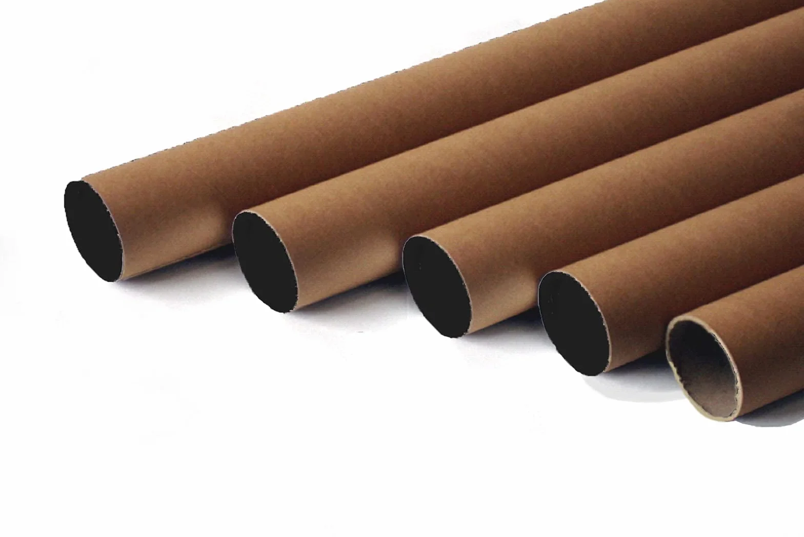 10 tubi CARTONE CON TAPPO PLASTICA SPEDIZIONI POSTALI ALT43x4cm DIAMETRO AVANA