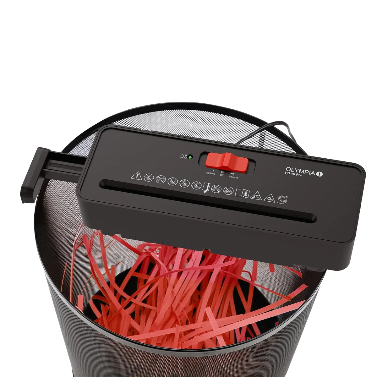 OLYMPIA PS 16 Pro trituratore documenti nero | Trituratore di carta compatto per la casa | Trituratore a strisce | Shredder carta | dispositivo di triturazione carta