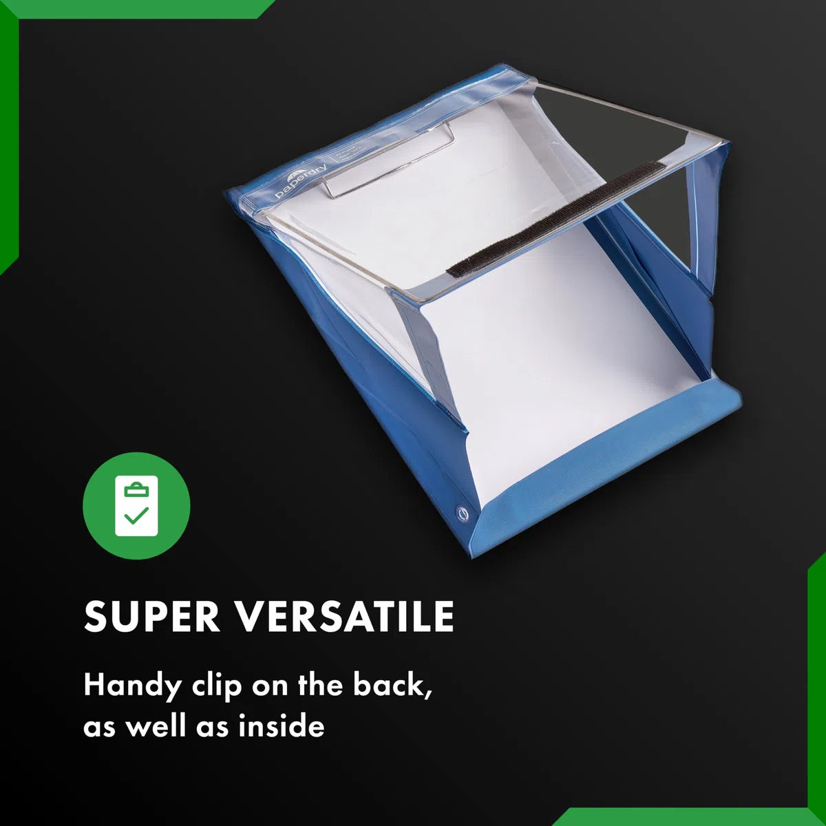 portablocco impermeabile - rivestimento con agente anti-freddo, PVC più spesso dimensione A4 ritratto - 18 mesi di garanzia - blu