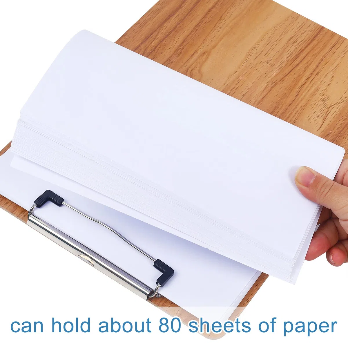 LELADY A4 Portablocco di Legno, 8 Pezzi Portablocchi, Portablocchi con Clip, Portablocco con Ferma Documenti, Legno Portablocco Clipboard, Appunti in Legno, A4 Clipboard