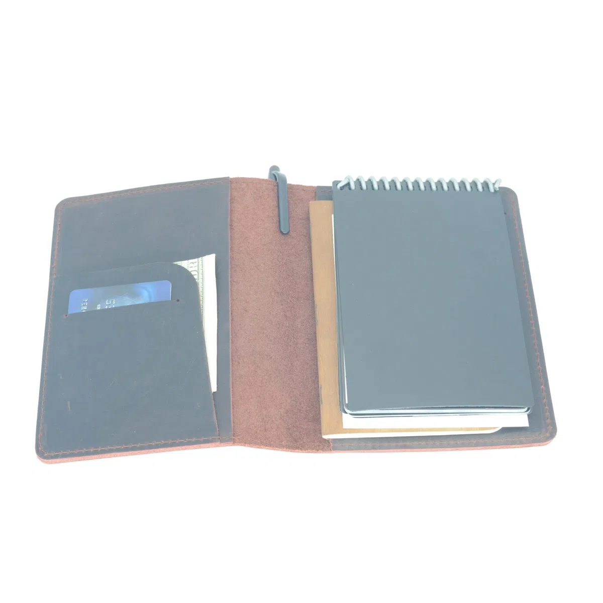 JJNUSA Compatibile con Rocketbook Mini Cover Smart Business Fatto a mano in vera pelle invecchiata Diario Notebook Cover per Moleskine Cahier Porta Carte Mini 8,9 x 14 cm Marrone scuro