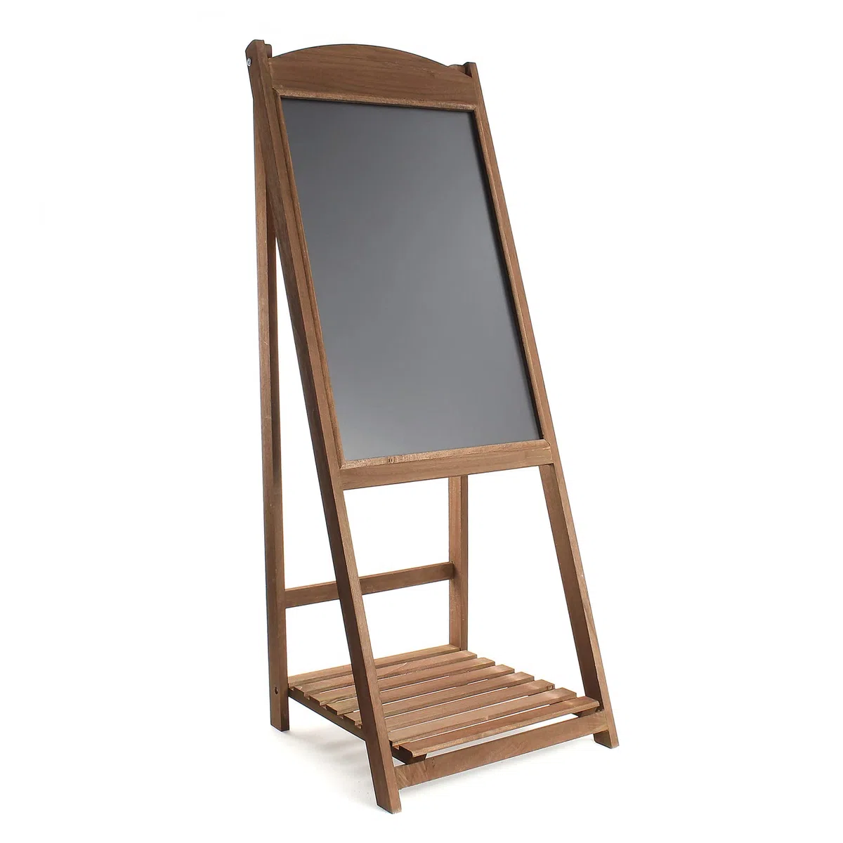 Lavagna a cavalletto per bar ristoranti negozi 42x112cm in legno con ripiano per fiori