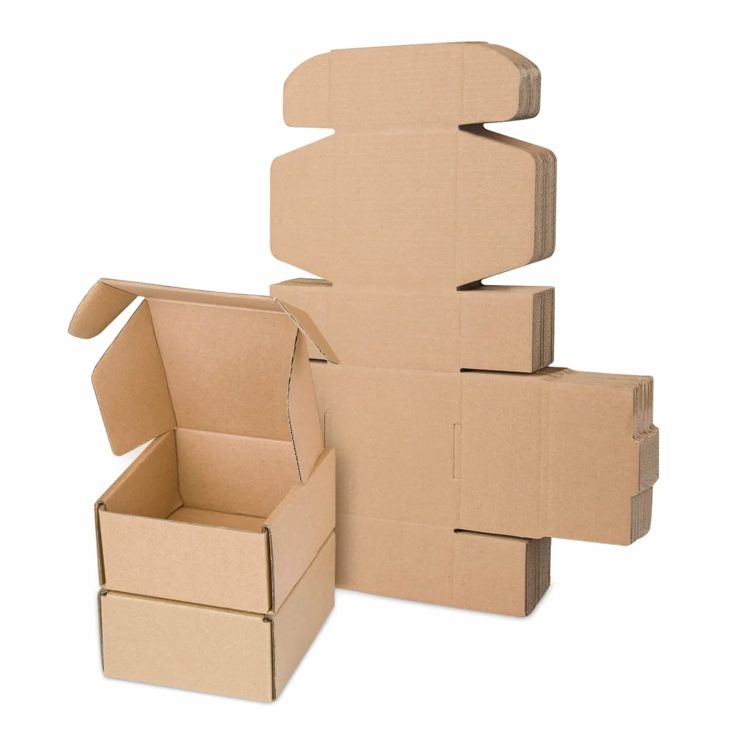 Scatole di spedizione in cartone ondulato, 120 x 120 x 40 mm grandi scatole postali per la spedizione, scatole di imballaggio marrone per affari, stoccaggio o regalo (25 pezzi)