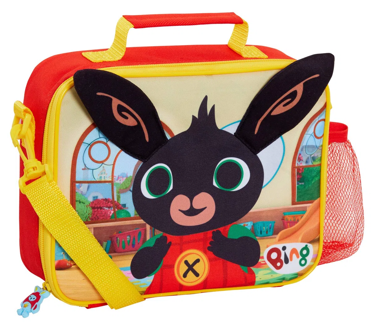 Bing Borsa termica per il pranzo con orecchie 3D di coniglietto, per bambini e bambine, per asilo e scuola, con tracolla staccabile