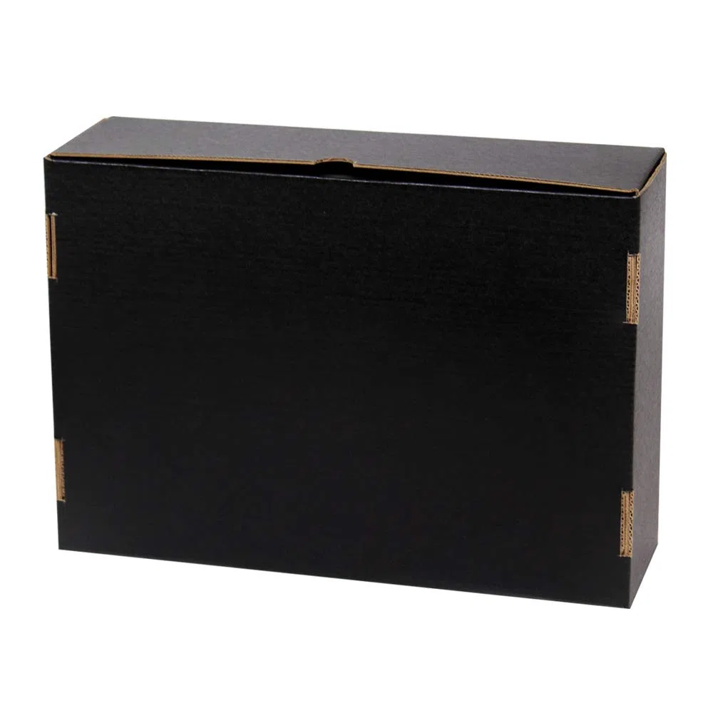 Only Boxes - Confezione da 20 scatole di cartone nero per spedizioni, scatole auto montanti, ideali per regalo, in cartone resistente, misura L, dimensioni 30 x 22 x 8 cm