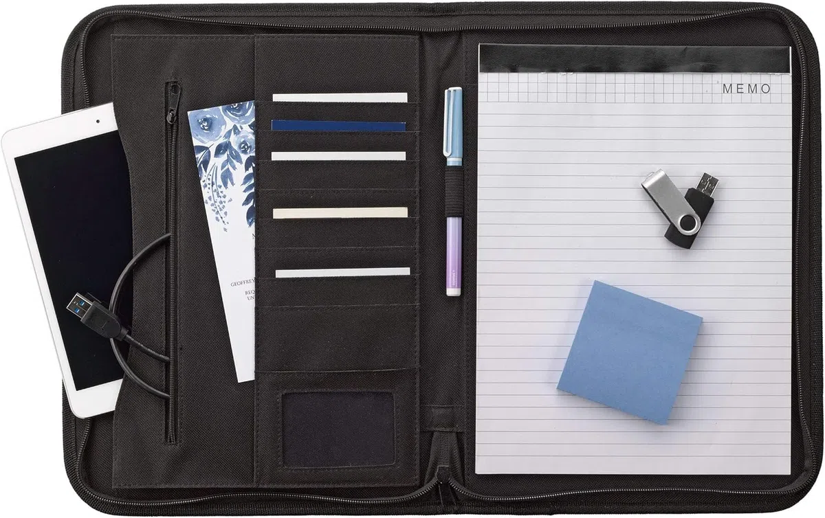 Smead 85845 - Blocco note a righe, con chiusura a cerniera, formato lettera, colore: Nero
