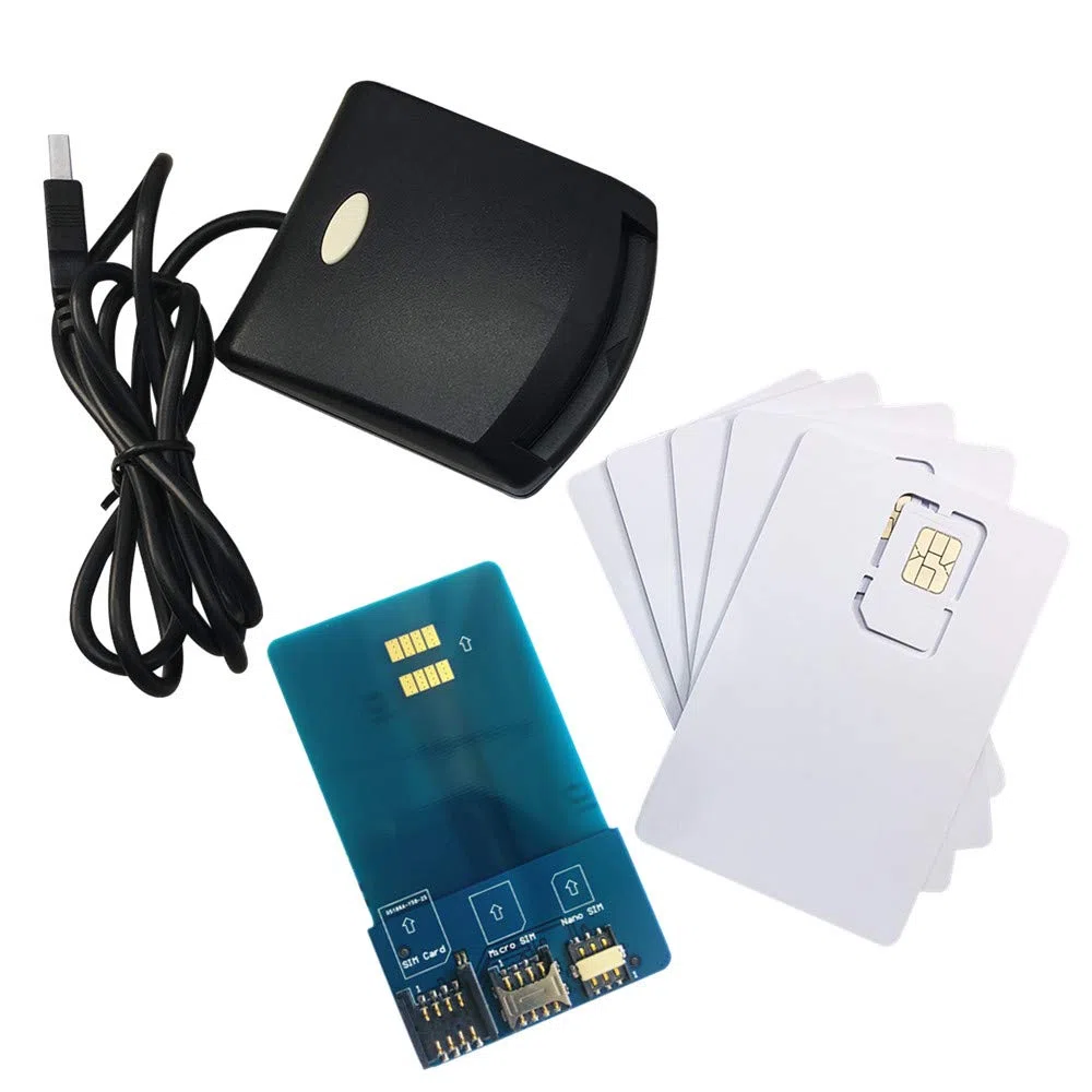 LTE WCDMA ICCID SIM USIM 4G Secure Card Reader Writer programmatore con 5 schede programmabili vuote + strumenti di personalizzazione SIM, solo per sistema Windows XCRFID
