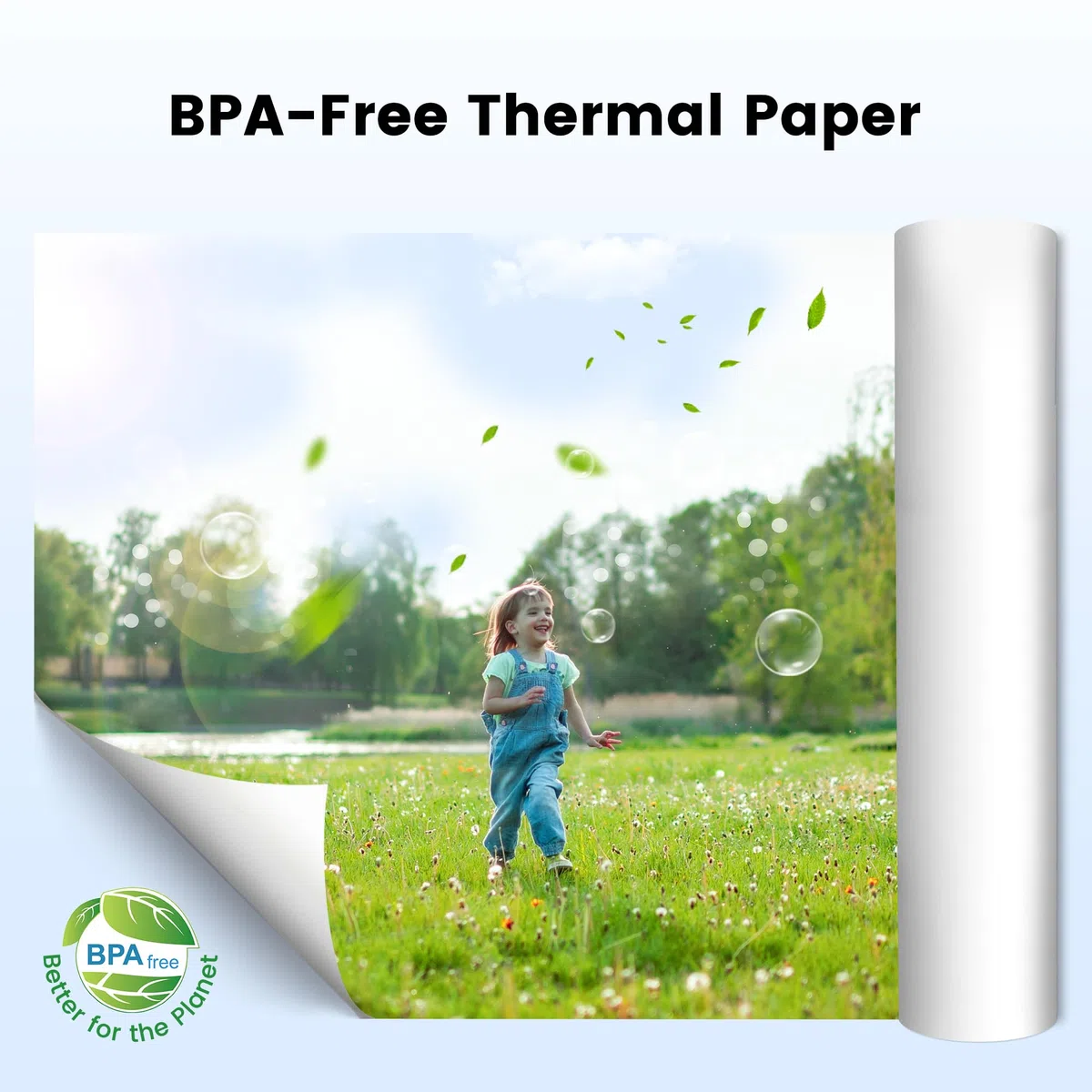 Phomemo Carta da Stampa Termica A4 4 Rotoli, 210x297 mm, Senza Bisfenolo A, Compatibile con Le Stampanti Portatili Phomemo M832, per Viaggi, Casa, Foto, Fatture, Contratti, 20 Fogli/Rotolo