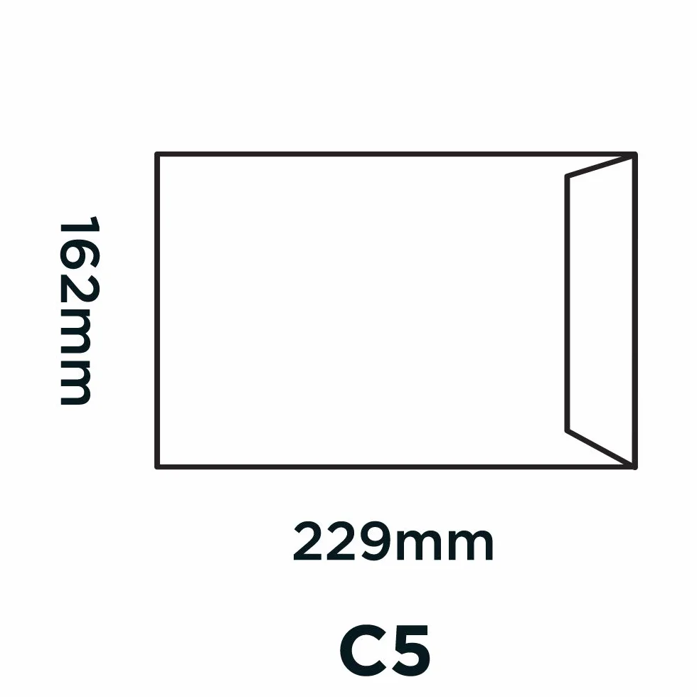 Blake Purely Everyday, buste formato C5, chiusura adesiva, 229 x 162 mm, confezione da 25 pezzi, colore: bianco
