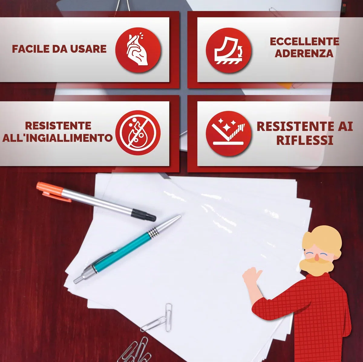 Fogli di laminazione autoadesivi XFasten, 9 x 12 pollici (confezione da 50), spessore 4,76