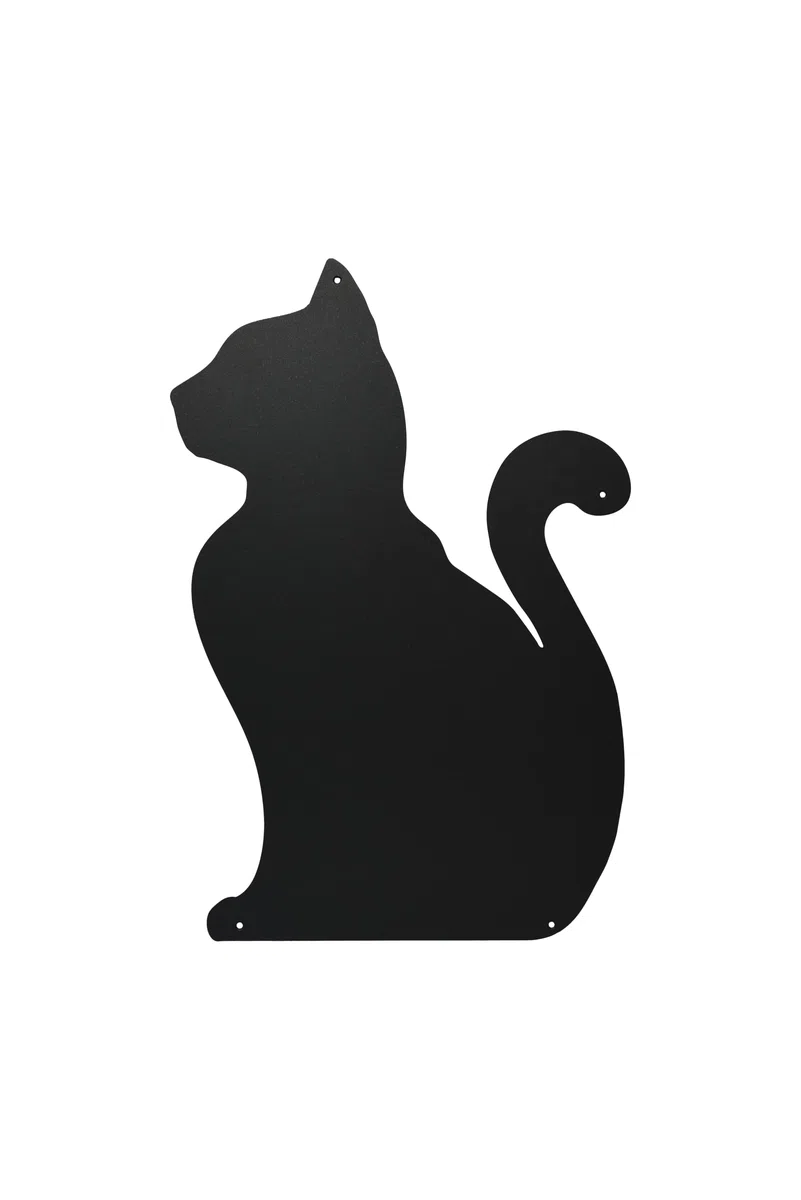 Lavagne Magnetiche di Design Antracite - Lavagna Magnetica Metallica Calamitata Grande da appendere al Muro - per Acciaio Scrivibile con Gessetti - A Forma di Gatto 56x38x0,10 cm