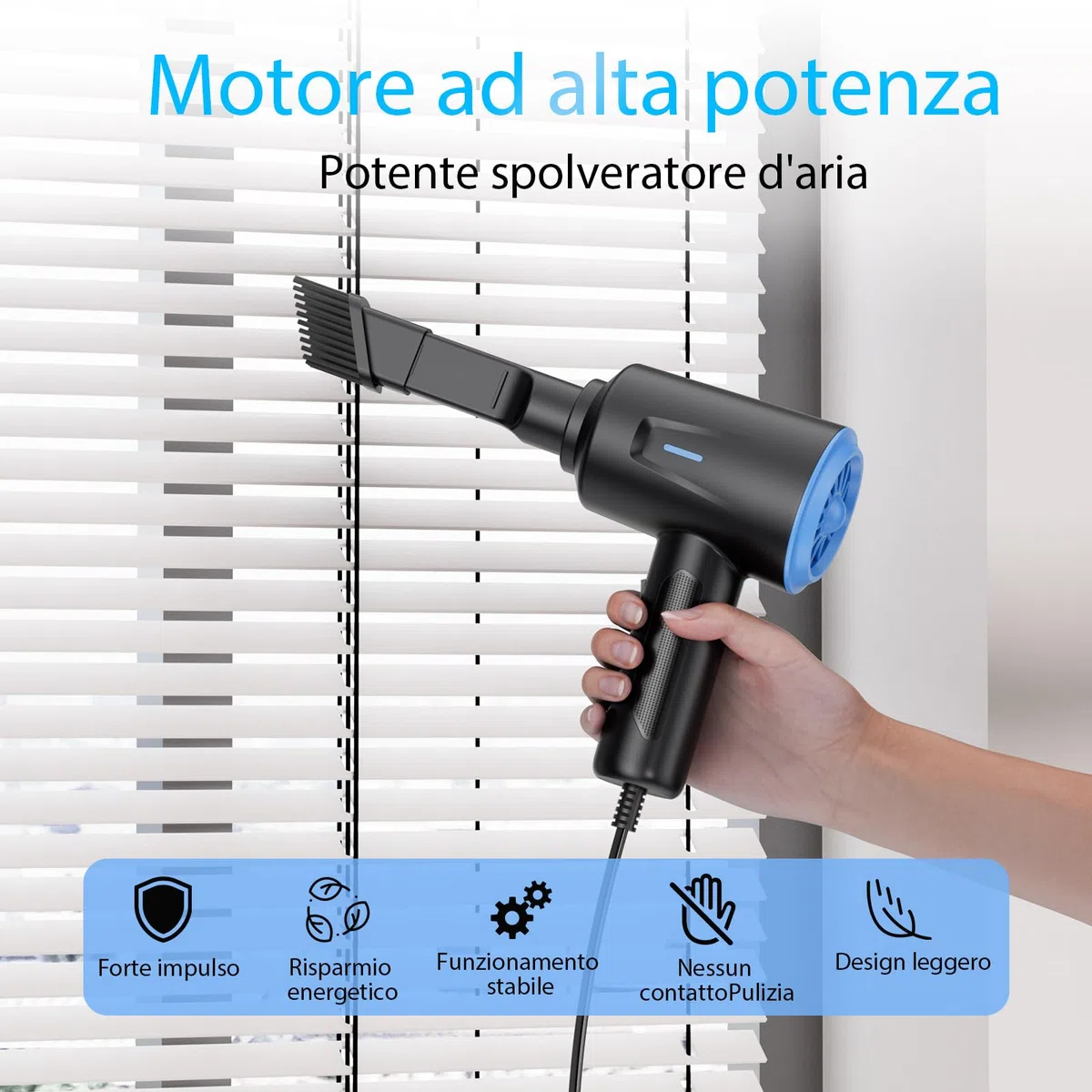 Soffiatore ad Aria Compressa - 5.74 oz Aria Compressa Spray - Aria Compressa Elettrico a 2 Velocità con per la Pulizia del PC - Divano - Tastiera - Auto