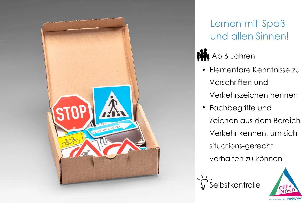 WISSNER® Aktiv lernen - Segnaletica Stradale, 64 Parti magnetiche - Mag-PAP°