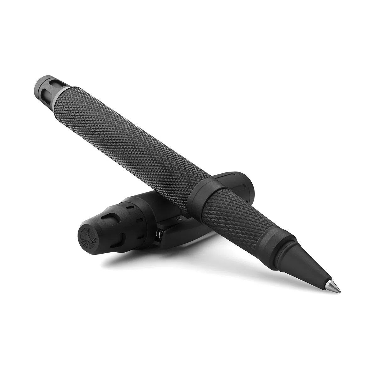 Colibri Penna Roller Ascari-Nero opaco con finitura zigrinata -Penna di lusso-Clip a molla-Viene fornita in una elegante confezione regalo-Adatta per uomini e donne.