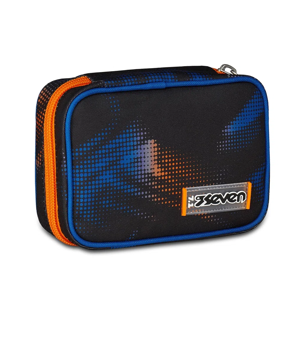 Seven Astuccio Scuola Speed Pad, Nero, Portapenne Mono Scomparto con Plance Amovibili, Completo Di Penne, Matite, Colori, Accessori Zaino, Scuola Elementare, Bambino