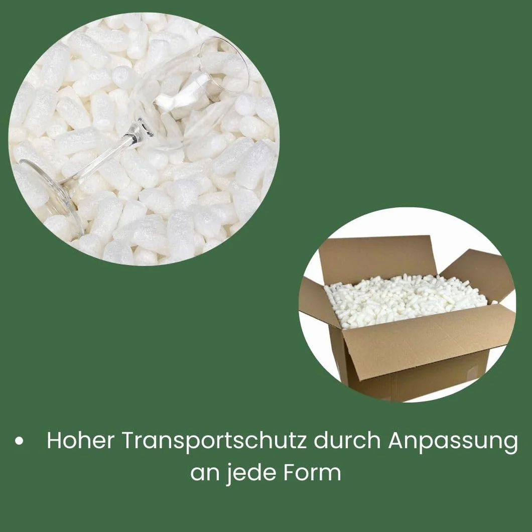 250 litri di chip per imballaggio, materiale di riempimento, chip di imbottitura - 100% naturalmente biodegradabile da amido di mais
