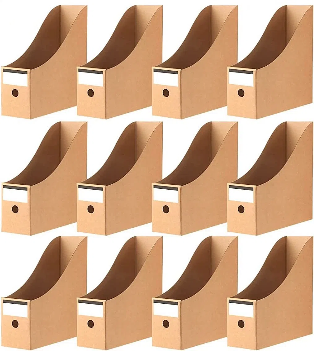 KAHEIGN 12 Pezzi Portariviste, 26cm x 9cm Portariviste in Cartone Kraft Scatola per Documenti di Cancelleria Divisore Organizzatore di File A4 per Scuola L'ufficio Domestico File L'archiviazione
