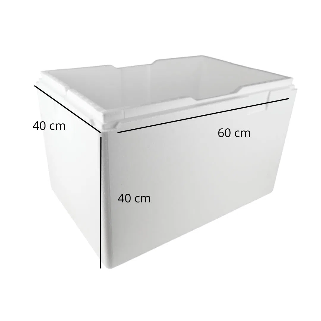 PZ 1 SCATOLA TERMICA MAXI LARGE GRANDE BIANCA RETTANGOLARE 60 X 40 ALTA 40 cm + COPERCHIO CASSA