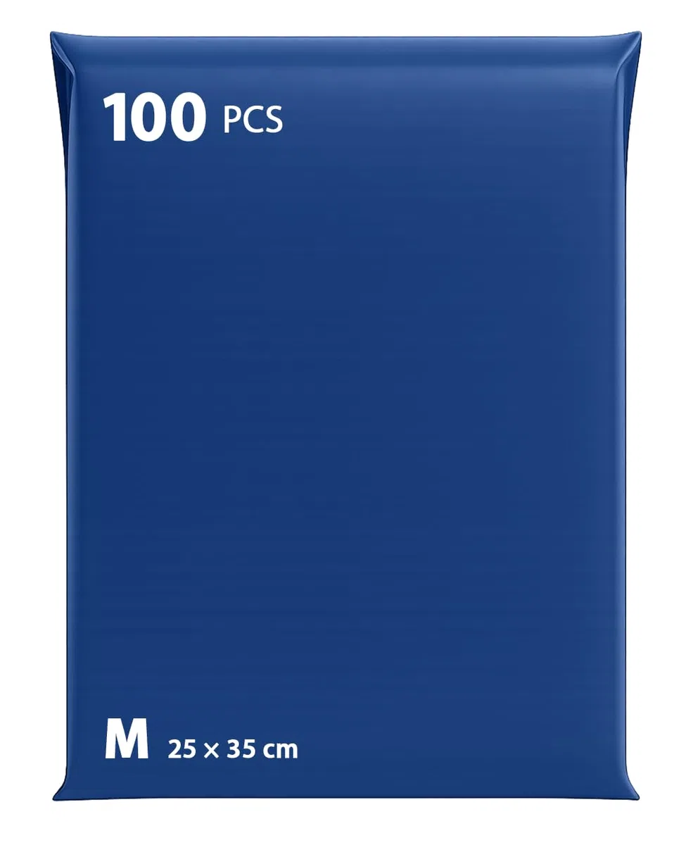 Buste in plastica per spedizioni con sacchetto incorporato, confezione da 100 sacchetti in vinile, 25 x 35 cm, confezione resistente in polietilene, chiusura autoadesiva, blu (blu100 m)