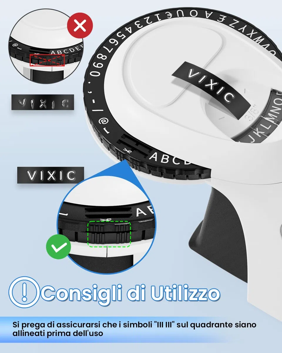 Vixic 3D Etichettatrice a Rilievo, Etichettatrice per goffratura con 3 nastri per etichette, Etichettatrice Omega con 3 Nastro, perfetta per la casa e per fai-da-te