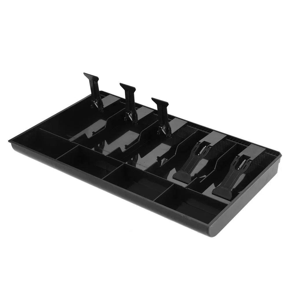 Cassetto porta contanti, inserto per il registratore di cassa. 4 fessure per monete 5 scomparti Cassetto del registratore di cassa Inserire il vassoio di scorta,cassetta di sicurezza (Nero)