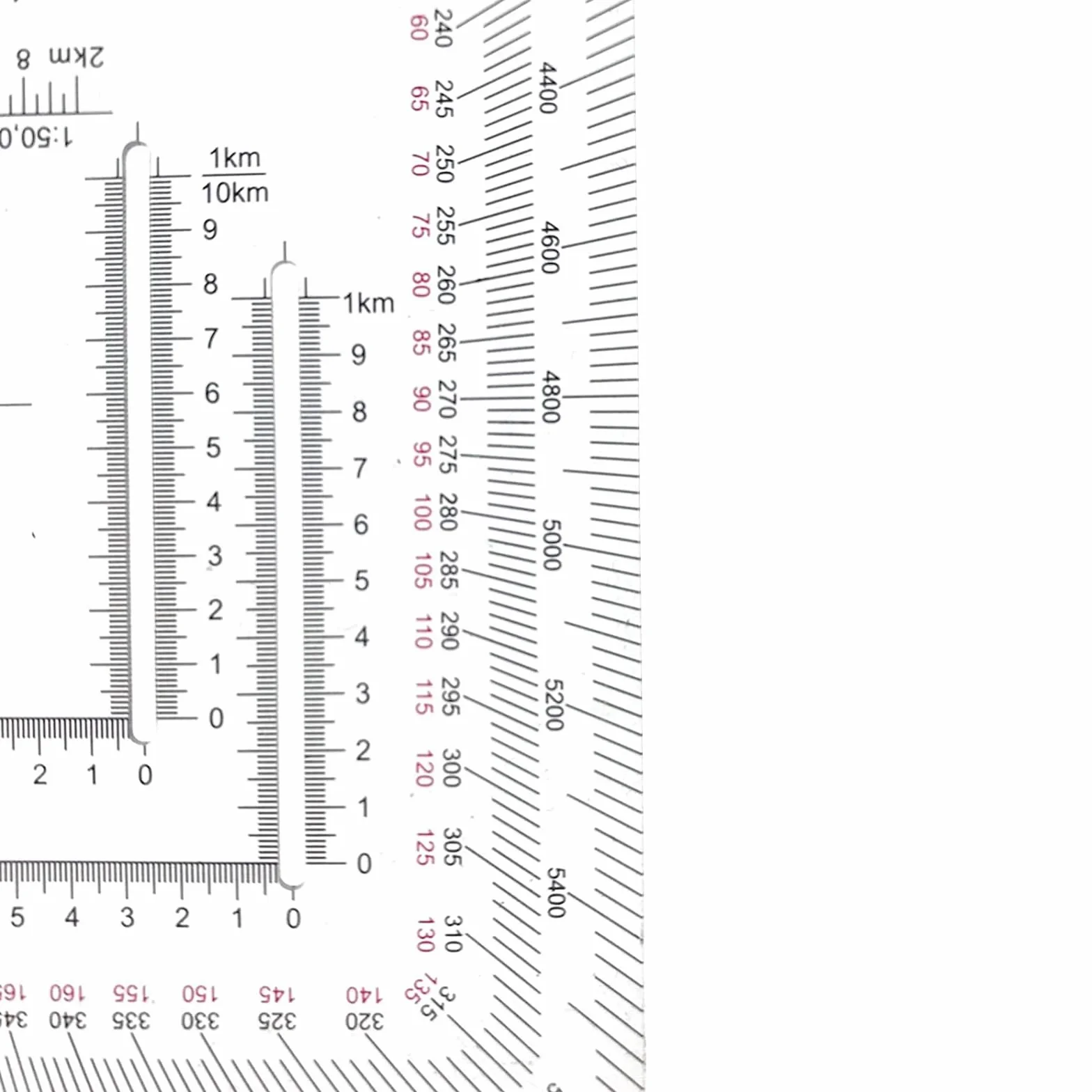 Scala di coordinate MGRS/UTM aggiornata in stile militare e goniometri per campeggio, scala per mappe topografiche, righello quadrato