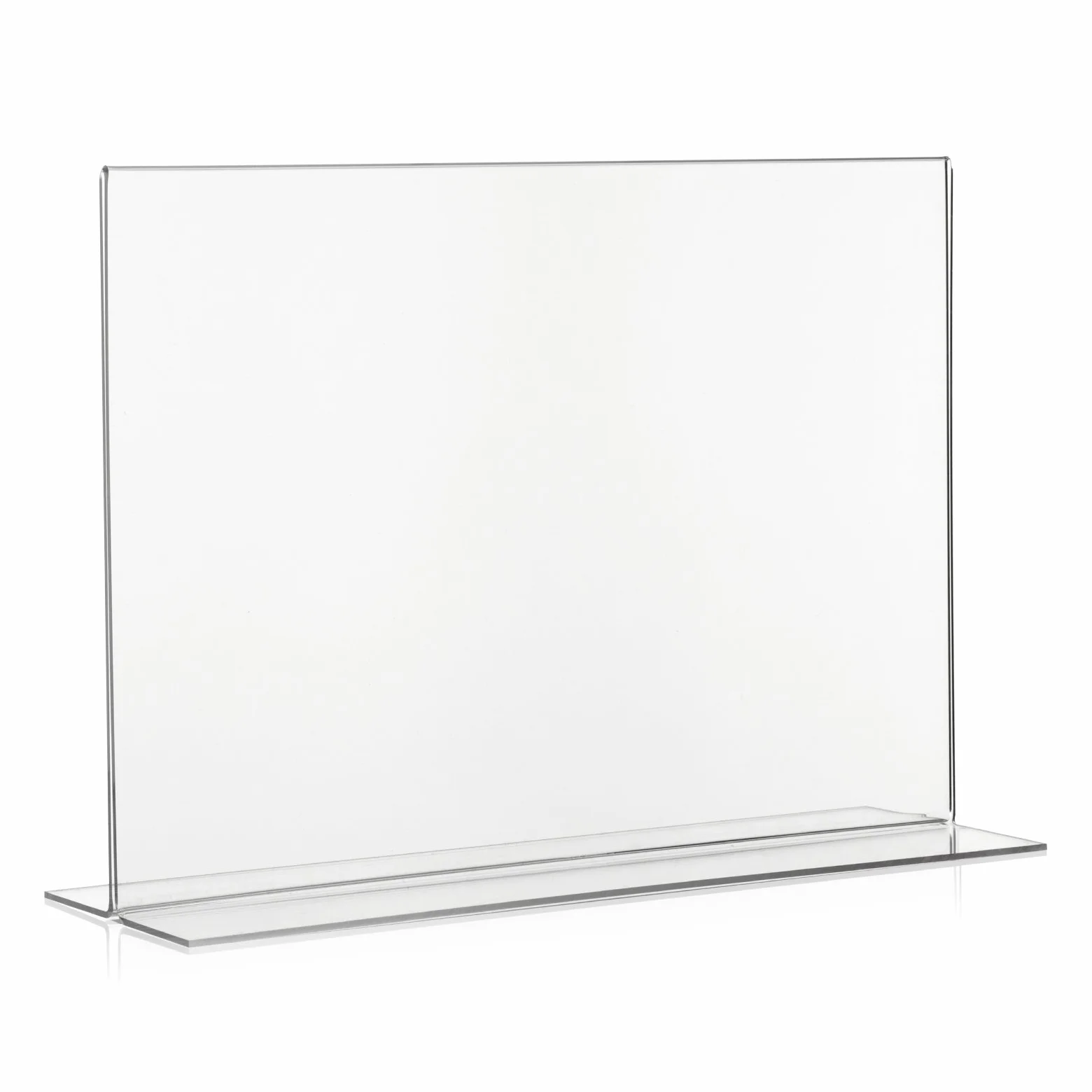 Confezione da 5 VITAdisplays Supporto a T formato orizzontale, espositore da tavolo, espositore in acrilico, espositore pubblicitario a T, DIN A4, PLEXIGLAS