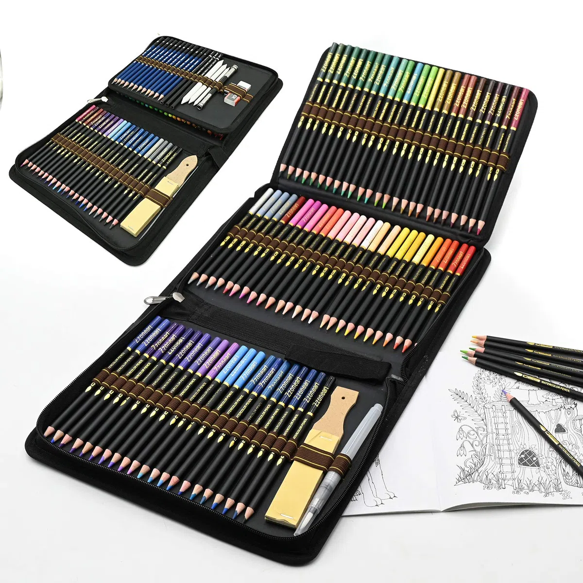 Set di 96 Matite Colorate Acquerellabili e Matite di Disegno Artistico, Ideali per Colorare Disegni, Fumetti e Manga, Per Adulti, Professionisti e Principianti