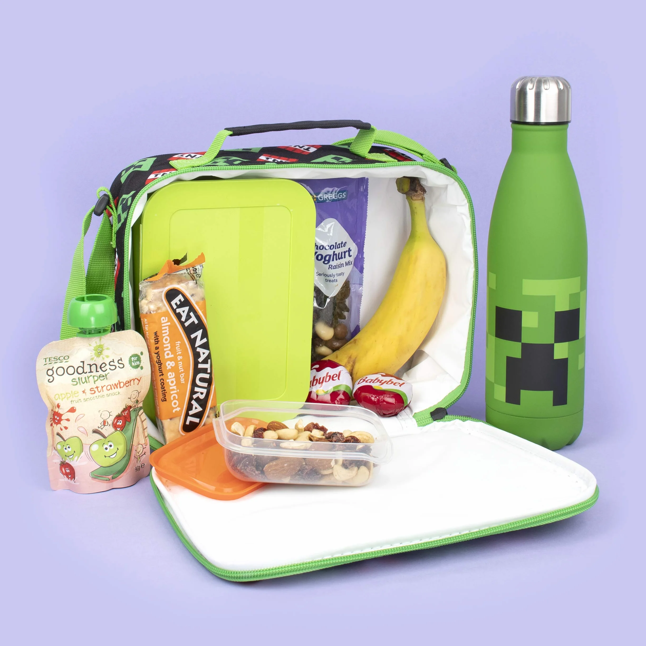 MINECRAFT - Borsa da pranzo personalizzata Scatola da pranzo per bambini - Merce ufficiale Borsa da pranzo isolata personalizzata per i fanatici