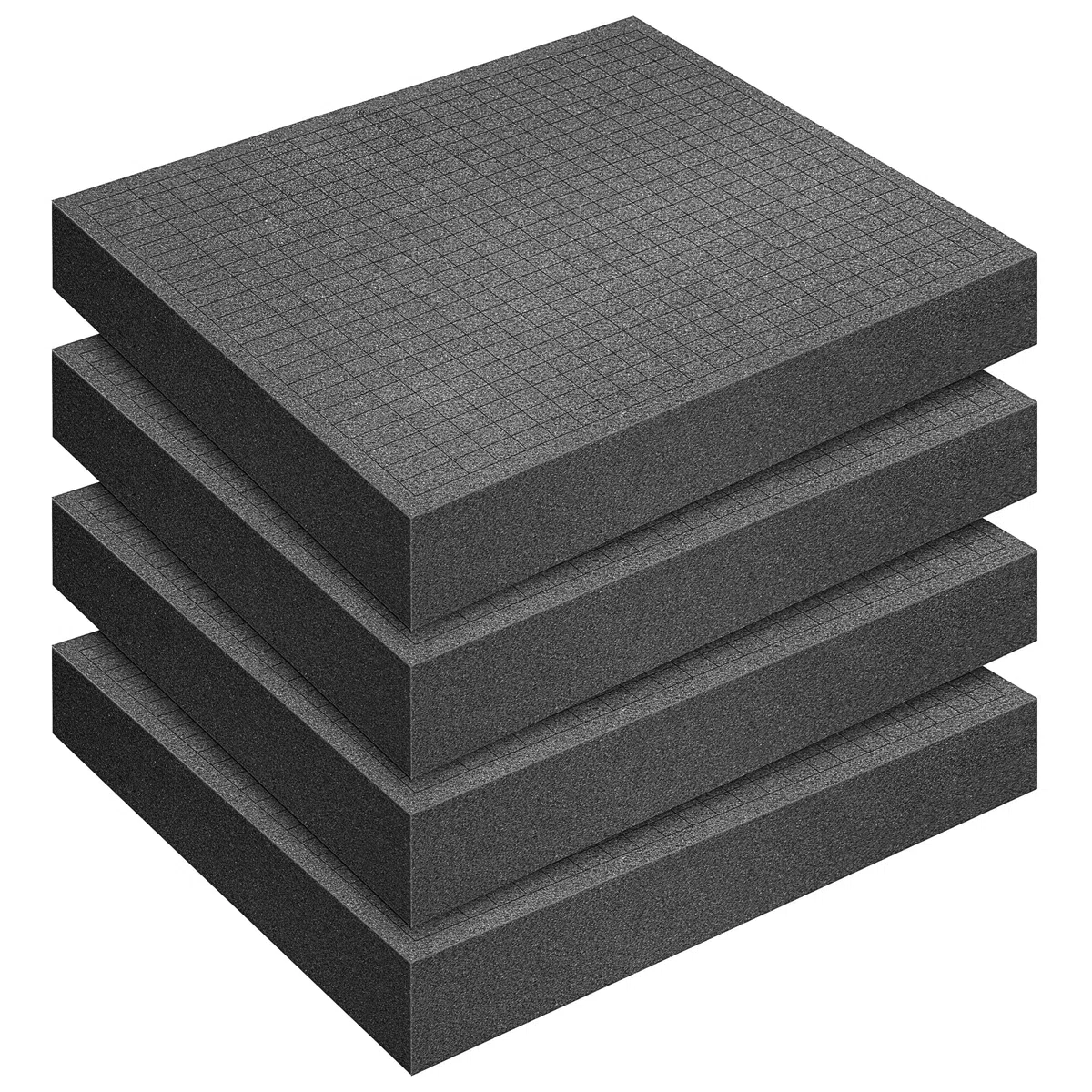 DECOHS 4 pezzi Pick and Pluck Foam- 30,5 x 30,5 x 5,1 cm Pick Apart Foam - Pluck Pre Cube foglio di schiuma con fondo uso per scatole giochi da tavolo cassetti